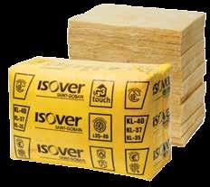 ISOVER plokštės šilumos ir garso izoliacijai ISOVER KL-35 35 Mineralinės vatos plokštės, skirtos šilumos ir garso izoliacijai konstrukcijose, kur izoliacija neveikiama apkrovų: sienose, pertvarose,