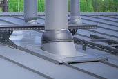 Kamino praėjimai gali būti montuojami tiek ant metalinių, tiek čerpinių stogų, naudojant VILPE hidroizoliacijos rinkinį. Ant stogų su bitumine stogo danga hidroizoliacijos rinkinio naudoti nereikia.