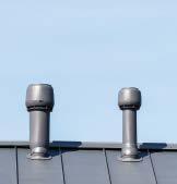 Praėjimo elementai visuomet yra parenkami pagal stogo dangos tipą ir yra tinkami visiems stogo ventiliatoriams ir P tipo ventiliacijos vamzdžiams.
