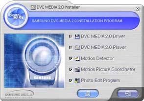 USB vartotojo terp Programos DVC Media 2.0 (VP-D340/D340i) diegimas Nejunkite videokameros prie kompiuterio, kol ne diegsite programin s rangos.