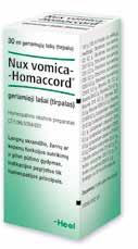 Homeopatija šeimai. 7 knyga Nux vomica-homaccord geriamieji lašai (tirpalas) Sudėtis.