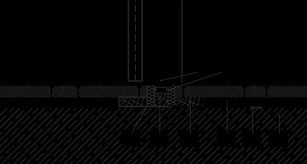 Grindų sujungimas be slenksčio Vertikalus skerspjūvis 1 plėtimosi profilis Schlüter DILEX 2 durų slenkstis 3 medinis