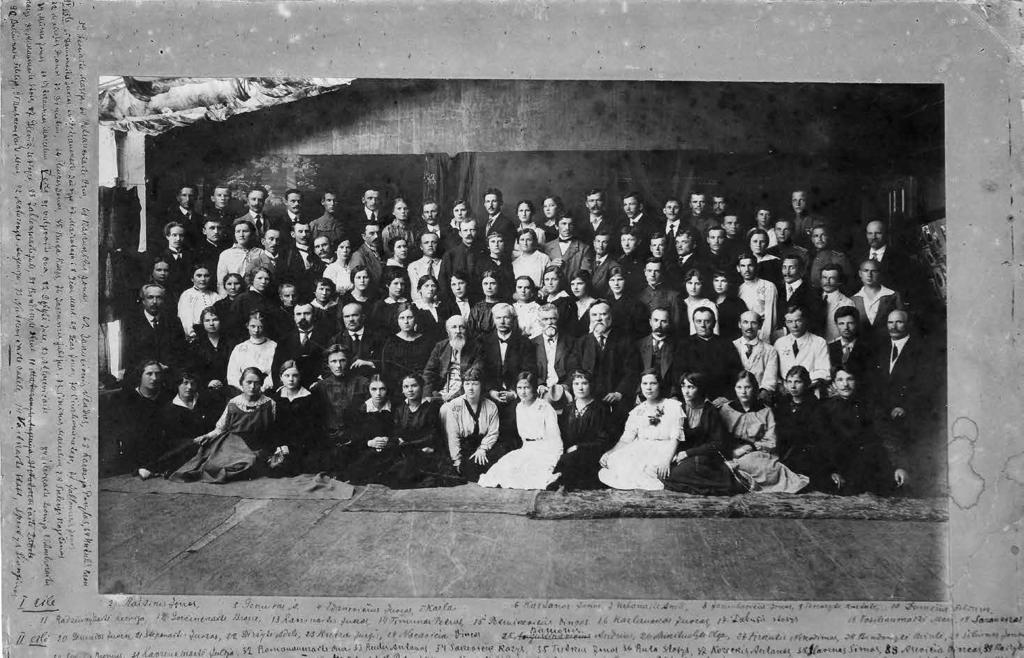 Mokytojų kursai Voroneže 1917 m. Pirmoje eilėje aštunta iš kairės Julija Jablonskytė; antroje eilėje iš kairės: Juozas Damijonaitis, J.