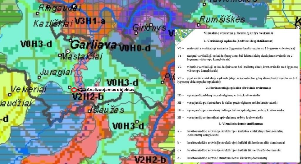 15 pav. Analizuojamo objekto vieta pagal Lietuvos Respublikos kraštovaizdžio erdvinės struktūros įvairovės ir jos tipų identifikavimo studiją (http://www.am.lt/vi/article.php3?article_id=13398).