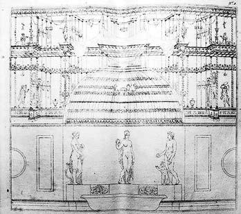 *11 Pagal Pranciškaus Smuglevičiaus piešinius atspausti grafikos darbai 119 Raudonojo kambario sienos su niša (Parete di prospetto con Nicchione della [Camera rossa]).