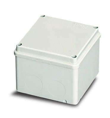 iki 650 C, IP 55 dėžutėms iki 960 C, pagal IEC 695-2-1 standartą Atsparumas smūgiams 6 džauliai 160x135, 220x170 ir 310x240 dydžių dėžutes galima montuoti ir su tvirtinimo ąselėmis (art.