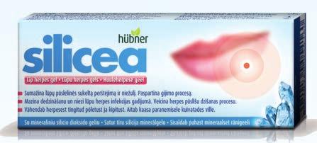 silicea Lip herpes gel lūpų pūslelinei gydyti Natūrali veiklioji medžiaga silicio rūgštis Veiksmingas visose lūpų pūslelinės stadijose Itin gerai sutraukia ir džiovina žaizdeles, taip greitindamas