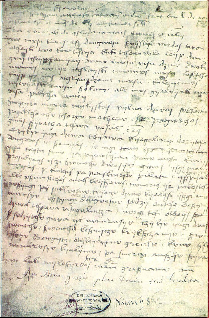 10 klausimas XVI a. pradžios a o i i is poterių tekstas, ra ka įraš tas į m.