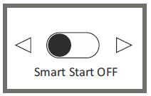 Įjunkite arb išjunkite Smart Start funkciją. Kai Smart Start funkcija yra įjungta, patalpa bus šildoma pagal nustatytą laiko lango pradžios laiką.