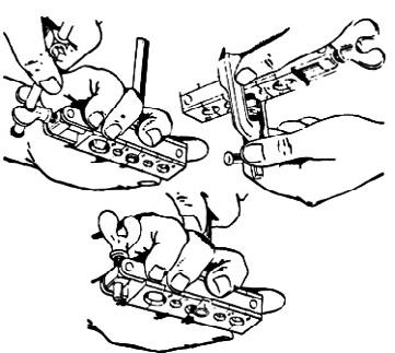 Vamzdelio galas valcuojamas dviejų tipų rankiniu valcavimo įrankiu. Dažniausiai naudojamas 23 pave