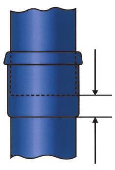 Linijinis plėtimasis Vamzdžiams su jungtimi iki 4,0 m ilgio turi būti paliekamas tarpelis - 15 mm,