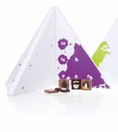 EUR Išskirtinis Advento kalendorius, už kurio langelių slepiasi 24 mini šokoladukai su Kalėdų