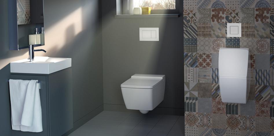 GEBERIT DIZAINAS Nepriekaištingai suderinta. Suderintas WC ir pisuaro vandens nuleidimo mygtukų dizainas - atitinkanti detalių išvaizda visame vonios kambaryje.