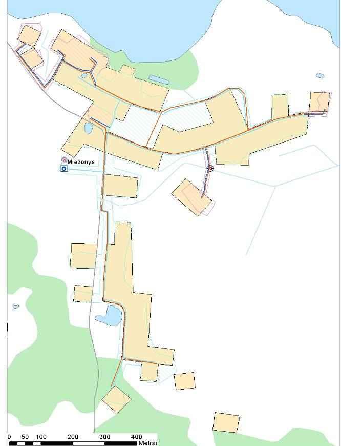 38 3327 Miežonys Miežonių gyvenvietėje yra įrengta vandentiekio sistema Plečiant jau esamus vandentiekio tinklus numatoma prie Miežonių prijungti ir Laputėnų kaimą Gyvenvietė yra įtraukta į 2013-2015