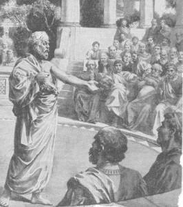 Sokrato apologija : Meleto egzaminas.