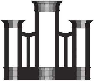Visi trys vargonų prospektai priskiriami tribokštės kompozicijos tipui su dominuojančiu centriniu bokštu ir sudvejintais tarpiniais laukeliais (žr.