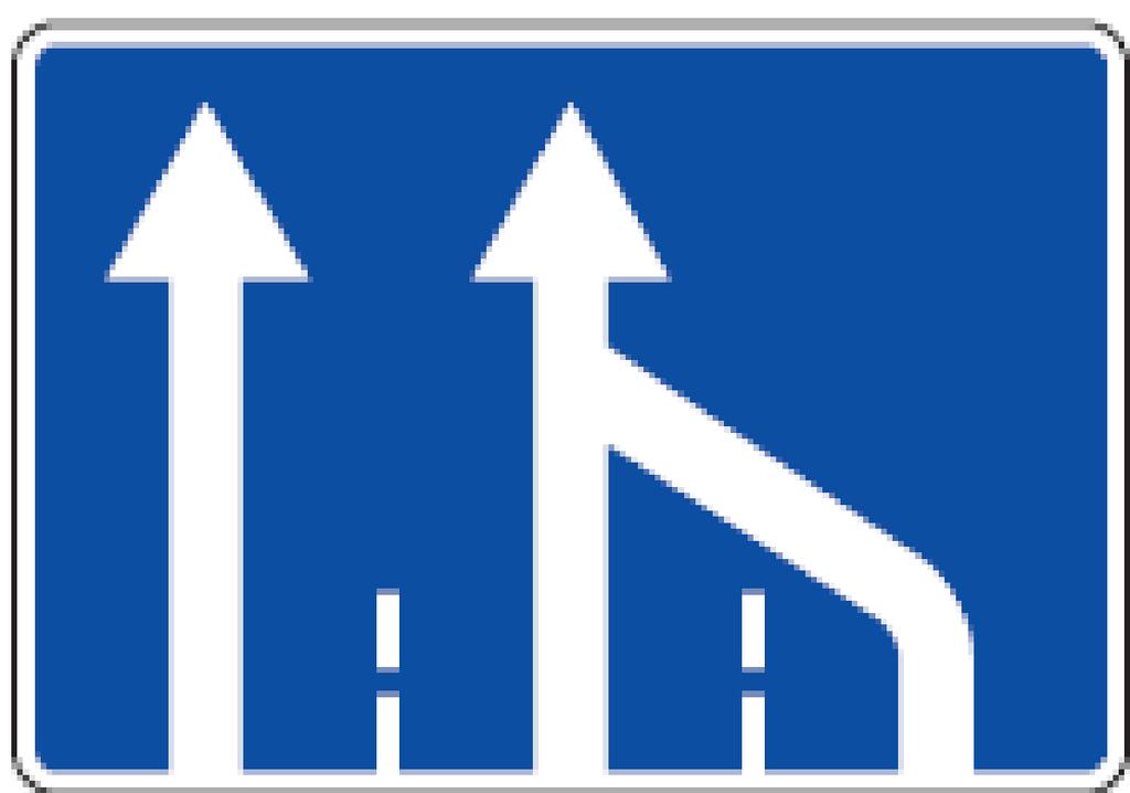 juostos pabaiga Papildomos eismo juostos važiuojamojoje dalyje iš kairės pusės pradžia ir eismo