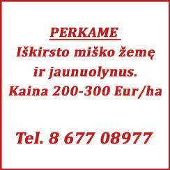 Darbo grafikas lankstus. Gyvenimo aprašymą siųskite el. paštu cv@laudenta. lt. Tel. 8 675 07 268. Reikalingi miško pjovėjai ir pagalbiniai darbininkai. Tel. 8 686 02 397.