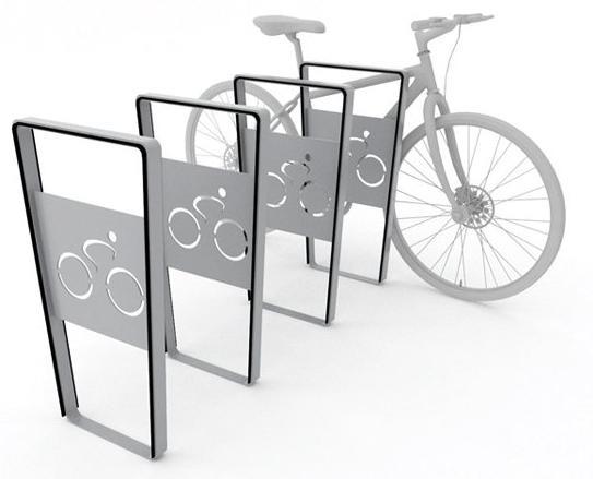 6 pav. Galimi dviračių stovų variantai Prie pagrindinio įėjimo į pastatą nuo Gedimino gatvės, įrengiami nerūdijančio plieno dviračių laikikliai minimum 6-iems dviračiam.