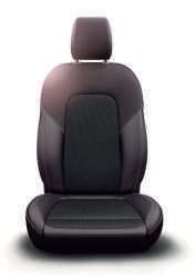 pojūtį (pasirinktinis elementas). Alternatyvus Ford Fiesta Vignale sėdynių apdailos variantas Windsor Leather / Ontario in Black Ruby sėdynių apdaila.