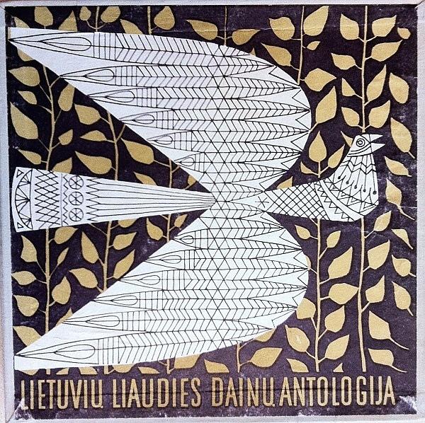 Šešių plokštelių rinkinio Lietuvių liaudies dainų antologija, išleisto 1966 m. Rygos plokštelių fabrike (sudarė Genovaitė Četkauskaitė), viršelis.