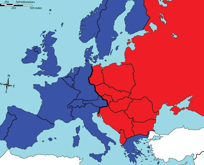 Grėsmės anatomija Iškart po II pasaulinio karo Kremliaus įtaka išsiplėtė. Niekas negalėjo garantuoti, kad ir toliau į Vakarus nenutįs sovietinių tankų kolonos.