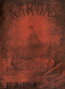 1934 m. Kardo Nr. 15 viršelis Neries kranto prie Ruklos dvaro Gaižiūnų poligone nuotrauka. Jubiliejinio Kardo Nr. 100 101, išleisto 1928 m., viršelis.